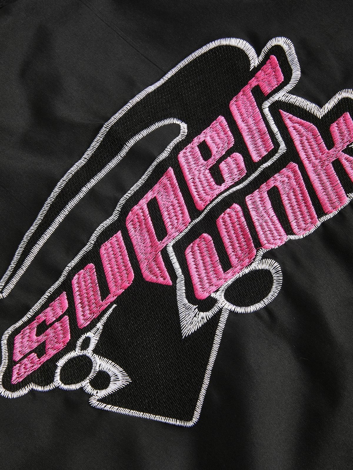 Vintage Embroidered Button Down Motorcycle Varsity Jacket