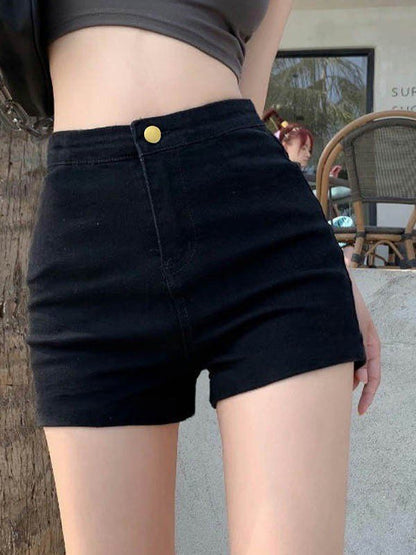 Stretch Black Slim Denim Shorts