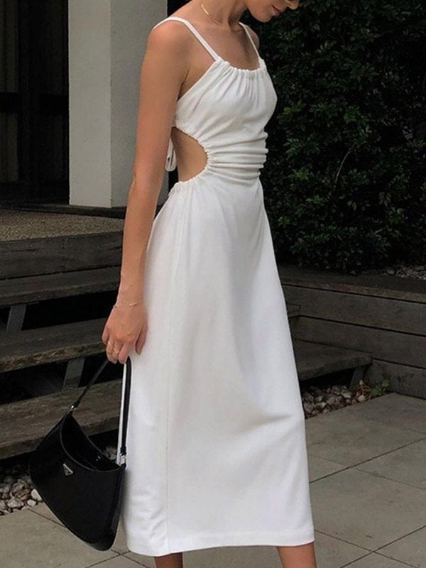Knit Square Neck Slip Maxi Dresses