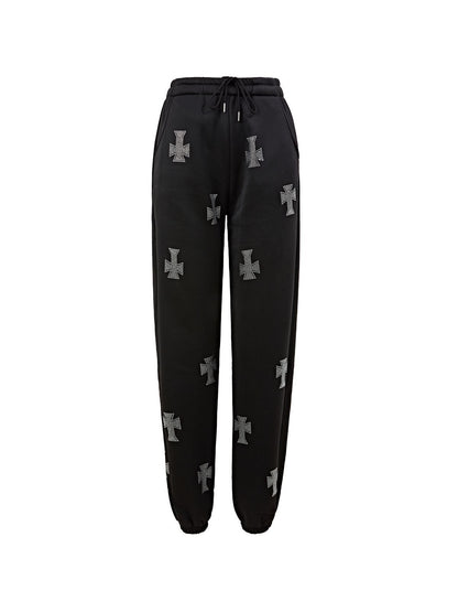 Rhinestone Cross Jogger Pants