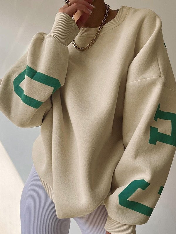 Back Letter Graphic Pullover Sweatshirt