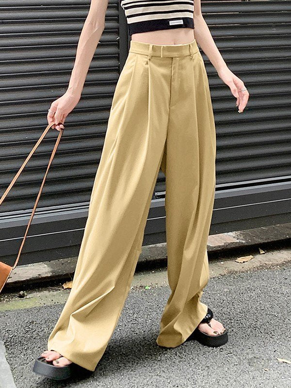 Apricot Baggy Pleats Tailored Pants