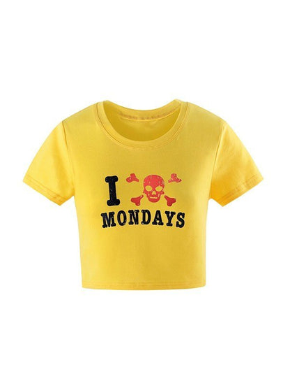 Hate Monday Printed Crop Top
