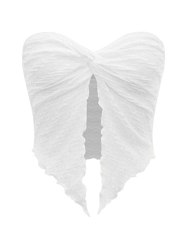 Pleated Halter Bandeau Top