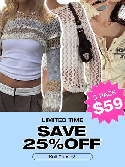 [Bundle Sale] 3-Pack Women's Knit Tops