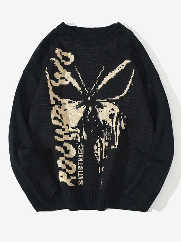 Oversized Butterfly Jacquard Sweater