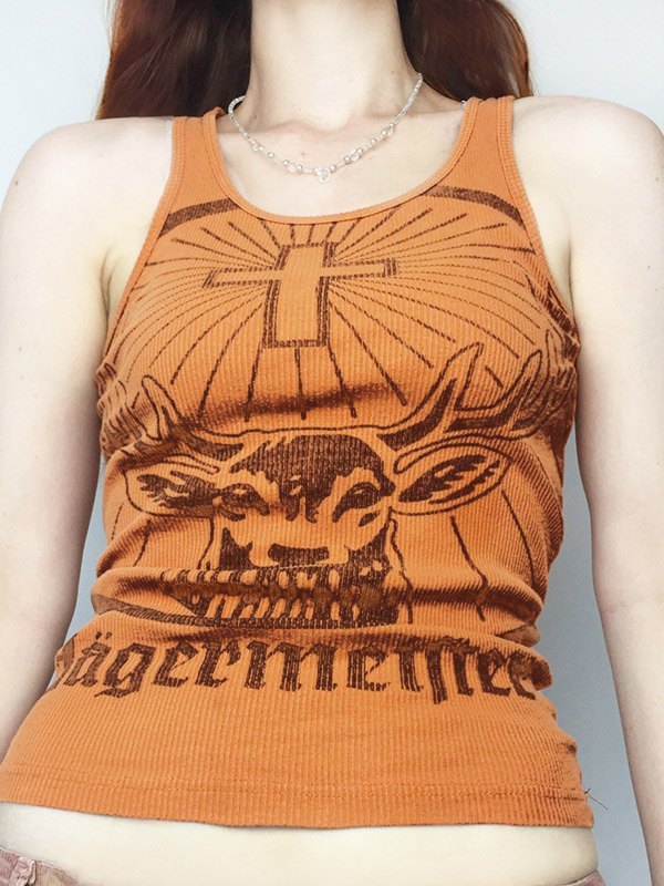 Cross Animal Printed Rib Tank Top