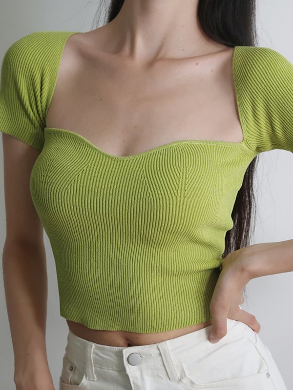 Vintage Y2K Solid Crop Knit