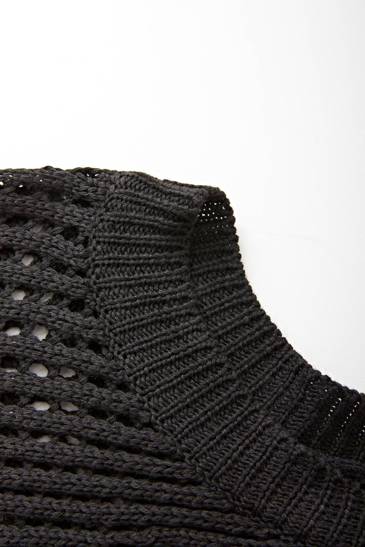 Black Hollow Out Shrug Crochet Knit Top