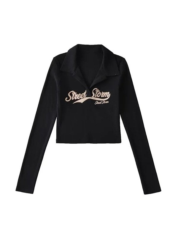 Street Storm Graphic Knit Crop Top