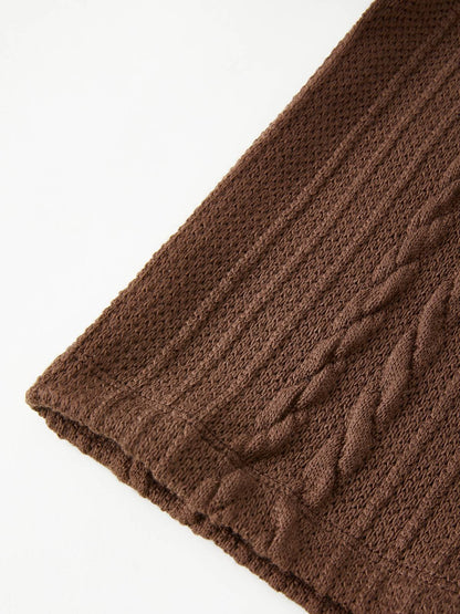 Vintage V Neck Cable Knit Top
