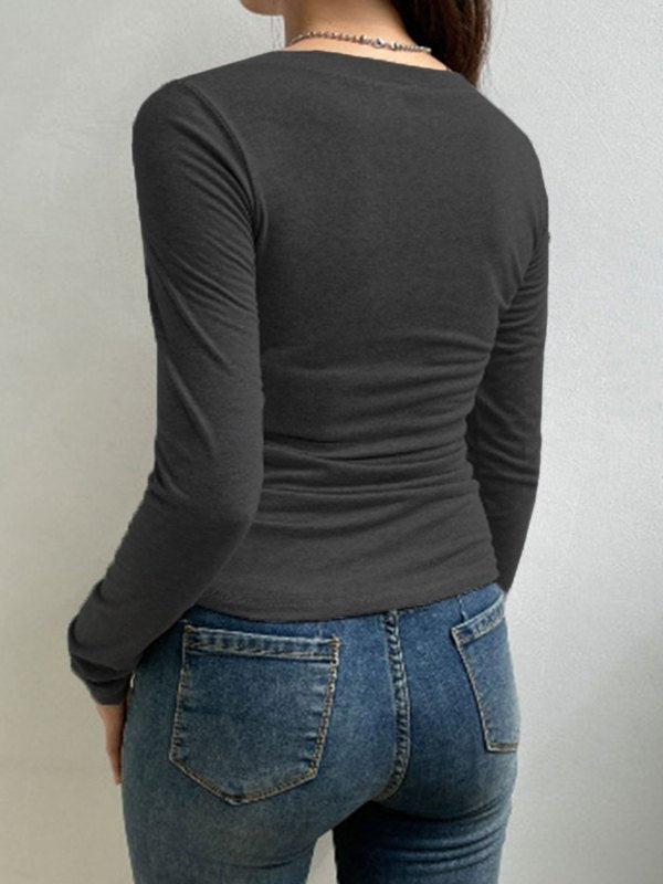 Vintage Striped V Neck Knit Top