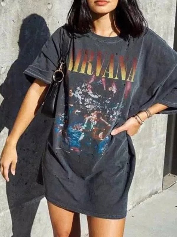 Rock Man Graphic Oversized Tee
