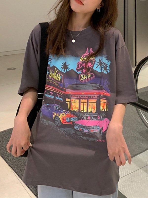 Motel Graphic Short Sleeve Oversized Tee