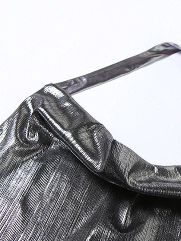 Halter Neck Sexy Backless Reflective Tops&Camis