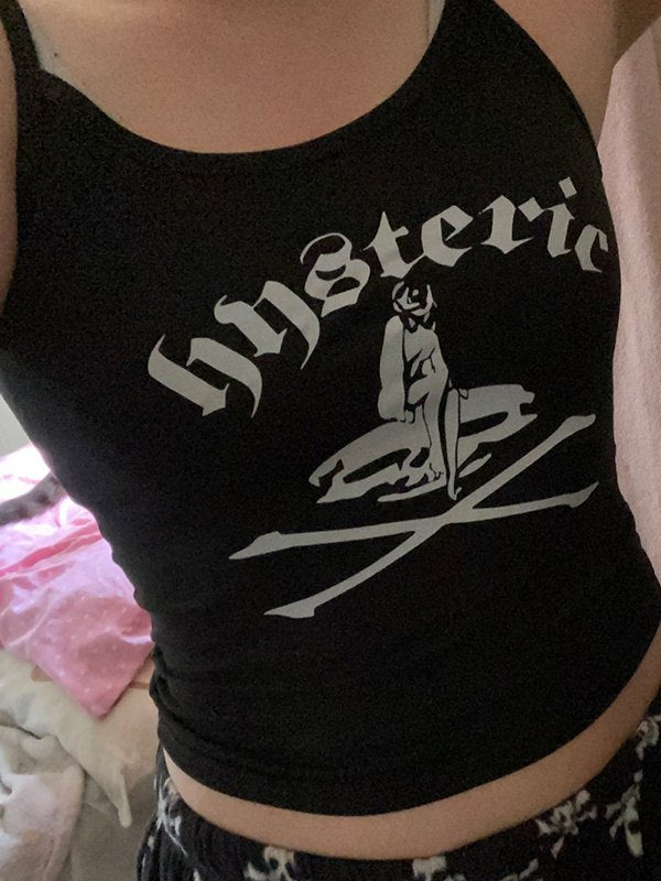 Letter Navel Crop Cami Top