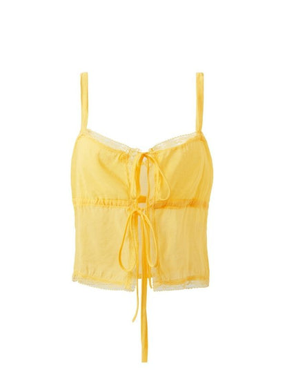 Lace Stitching Lace Cutout Cami Top