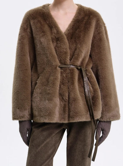 Talitha Plush Tie-Waist Coat