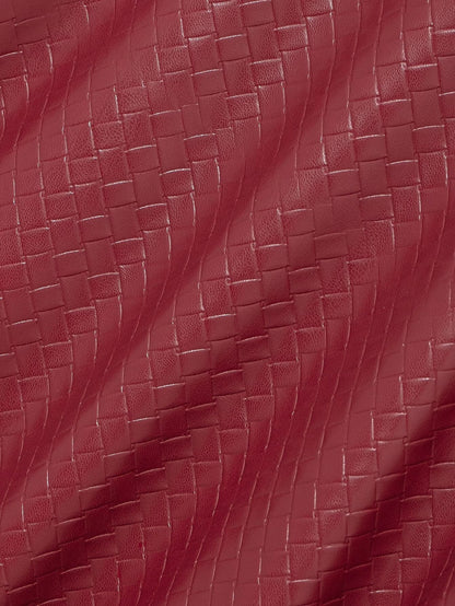 Catalyna Burgundy Faux Leather Jacket