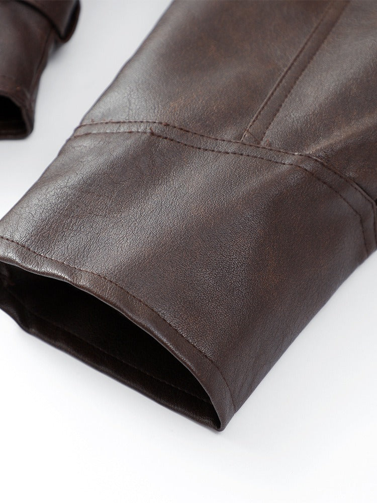 Mishika Crinkled Faux Leather Jacket