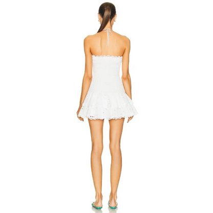 | Smocked Strapless Mini Dress