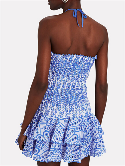 | Smocked Strapless Mini Dress
