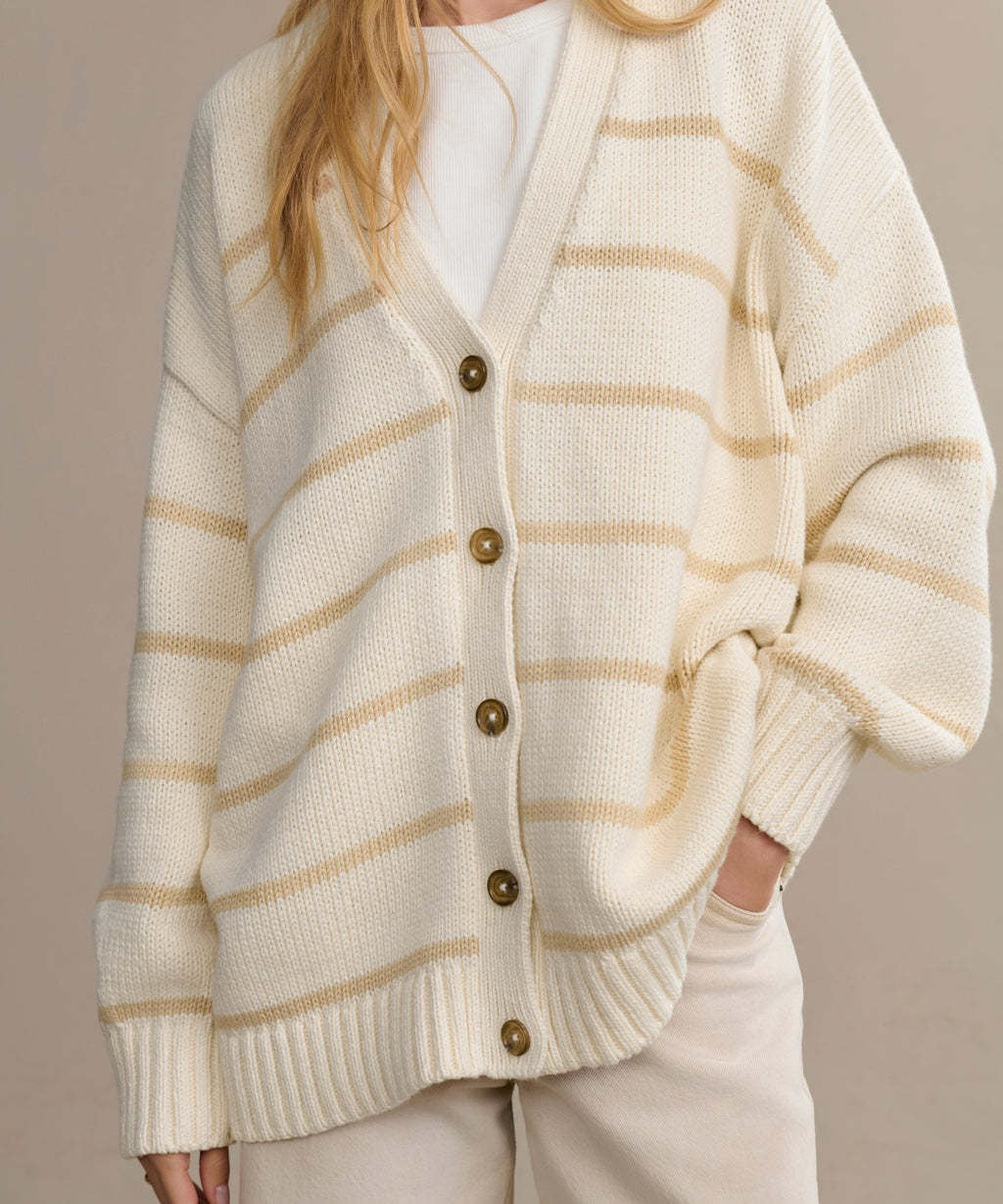 | Organic Striped Cardigan