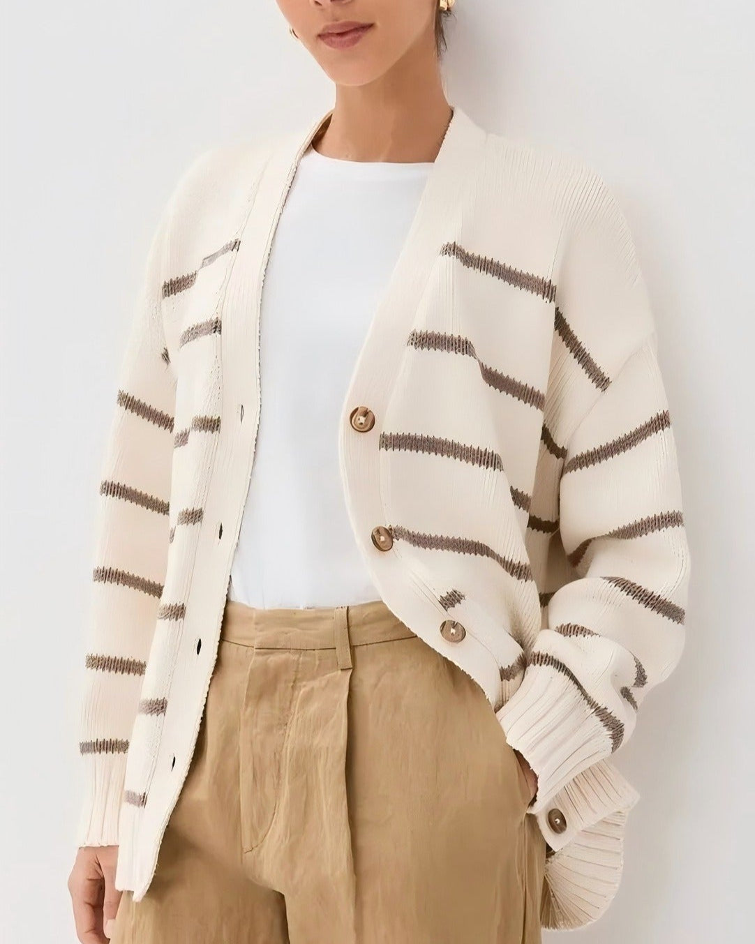 | Organic Striped Cardigan