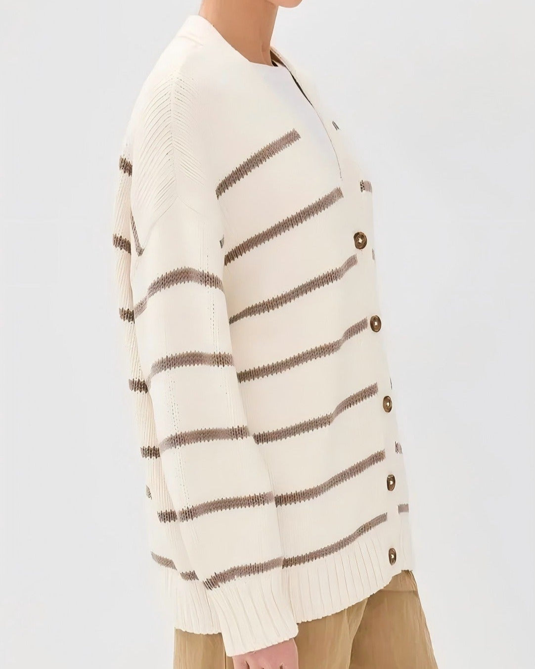 | Organic Striped Cardigan