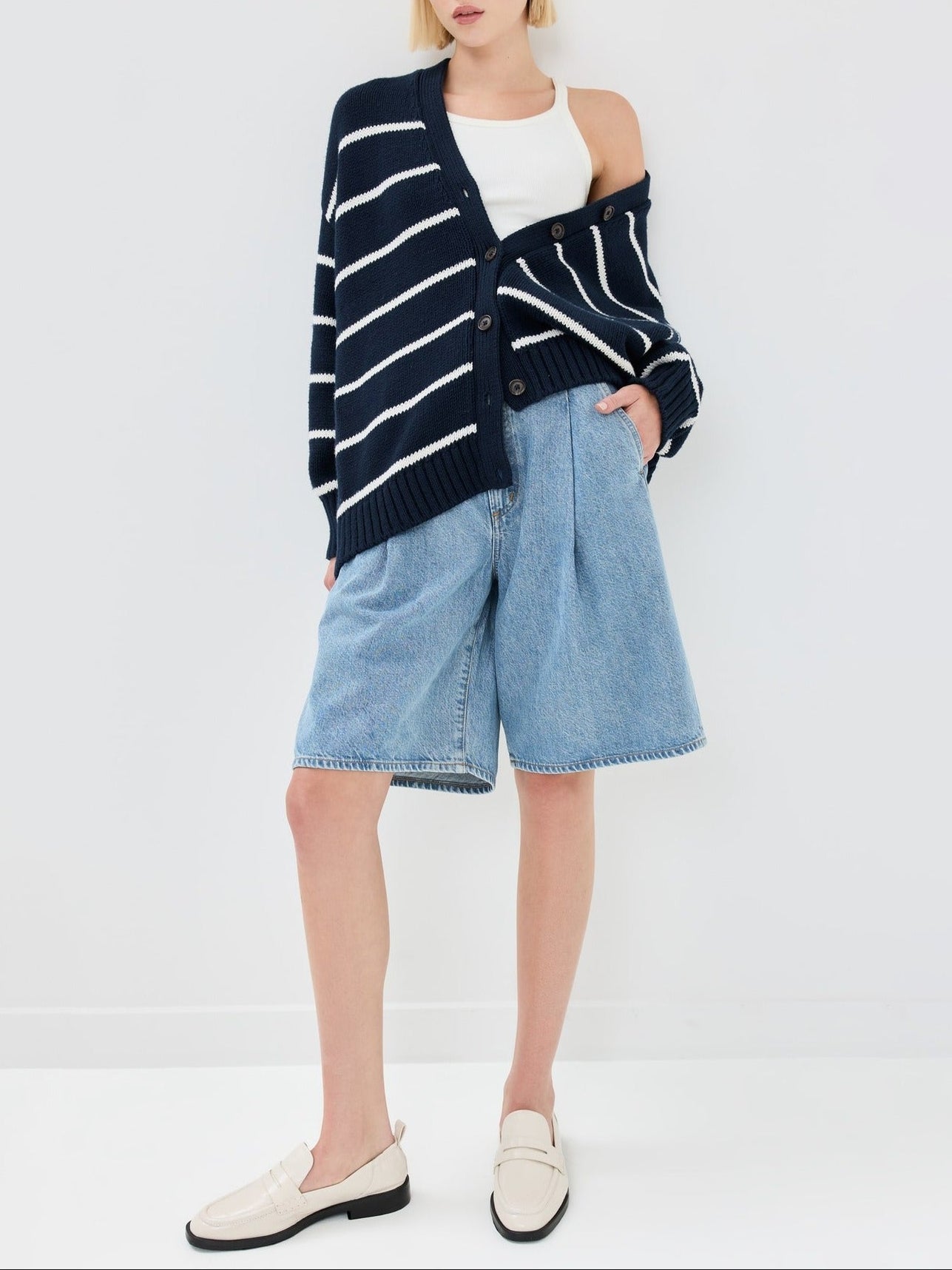 | Organic Striped Cardigan