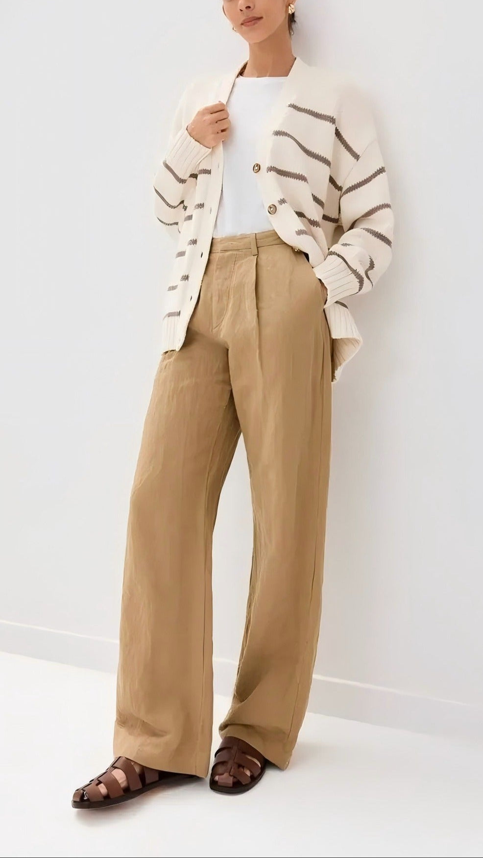 | Organic Striped Cardigan