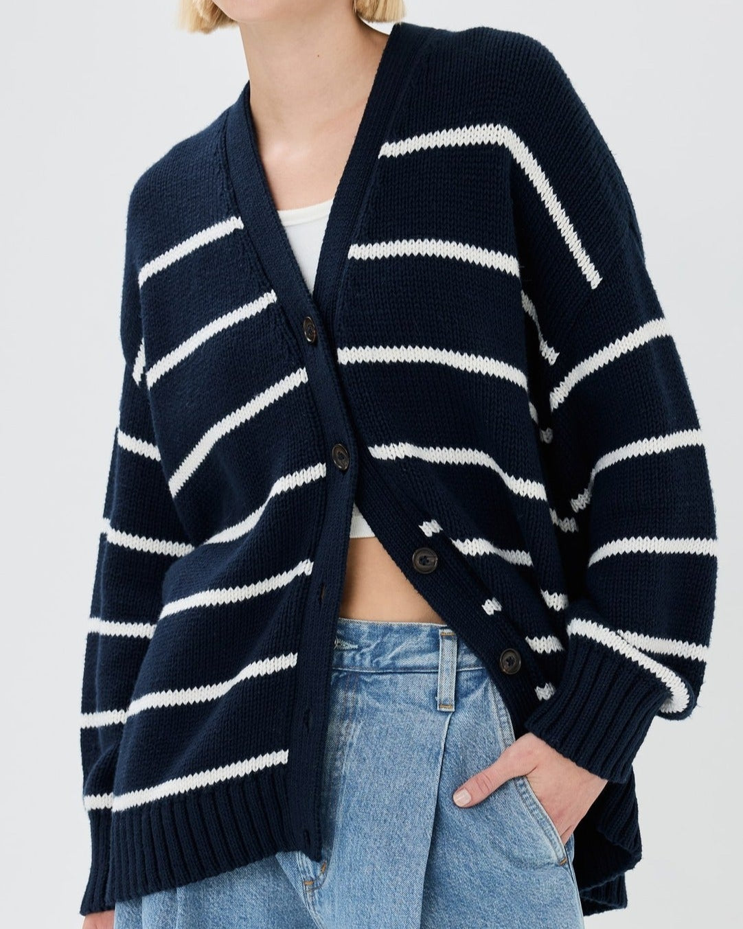 | Organic Striped Cardigan