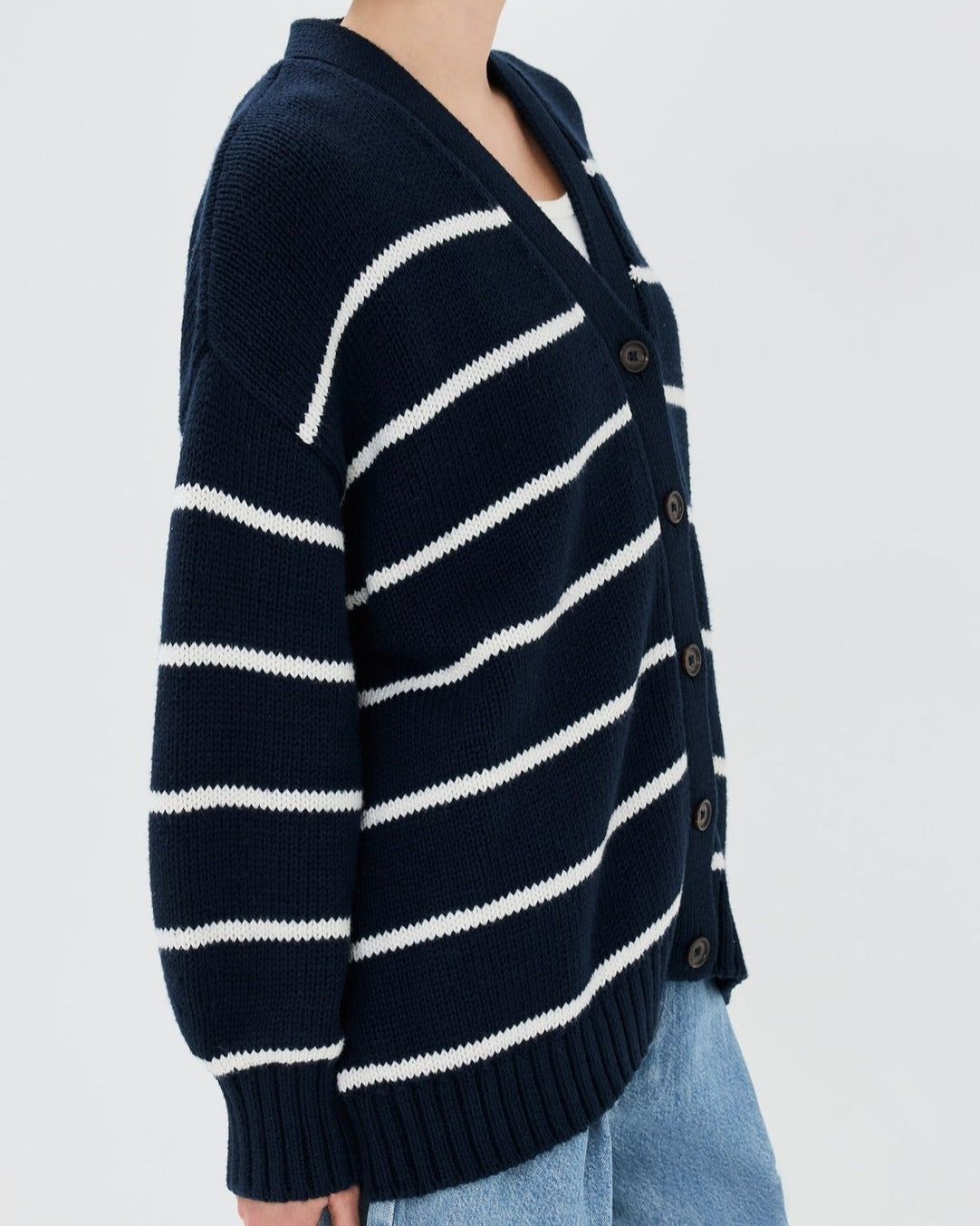 | Organic Striped Cardigan