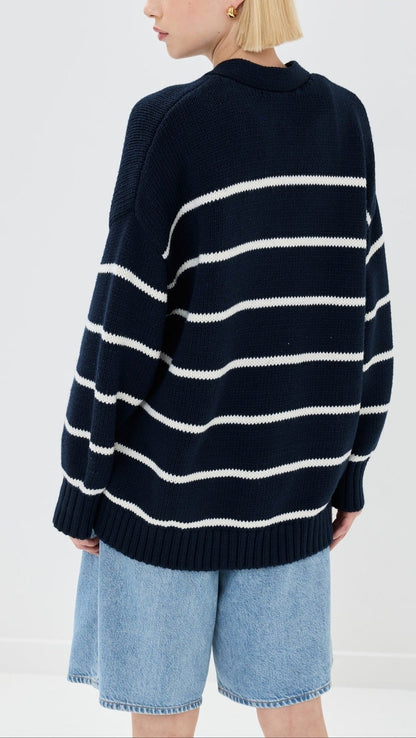 | Organic Striped Cardigan