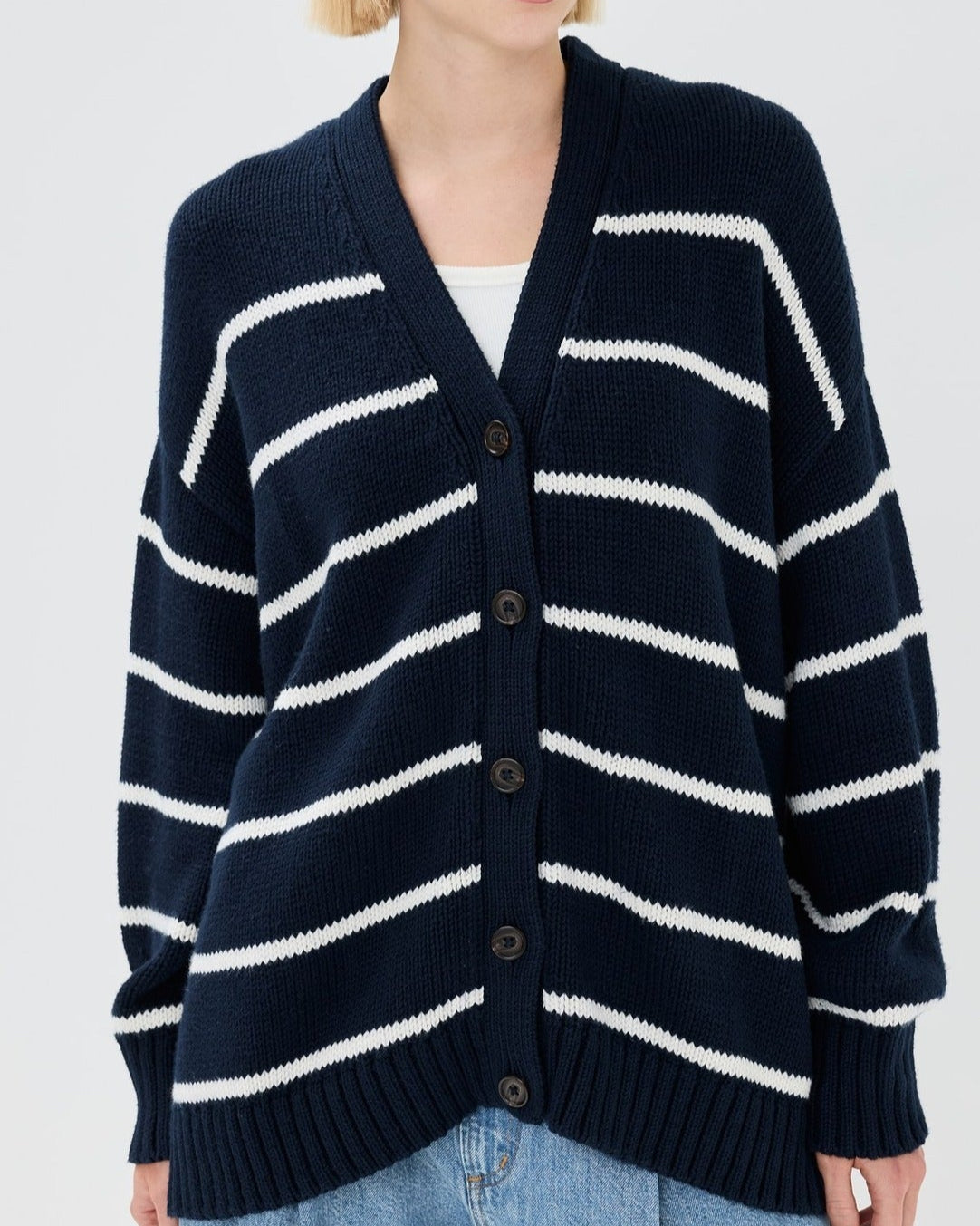 | Organic Striped Cardigan