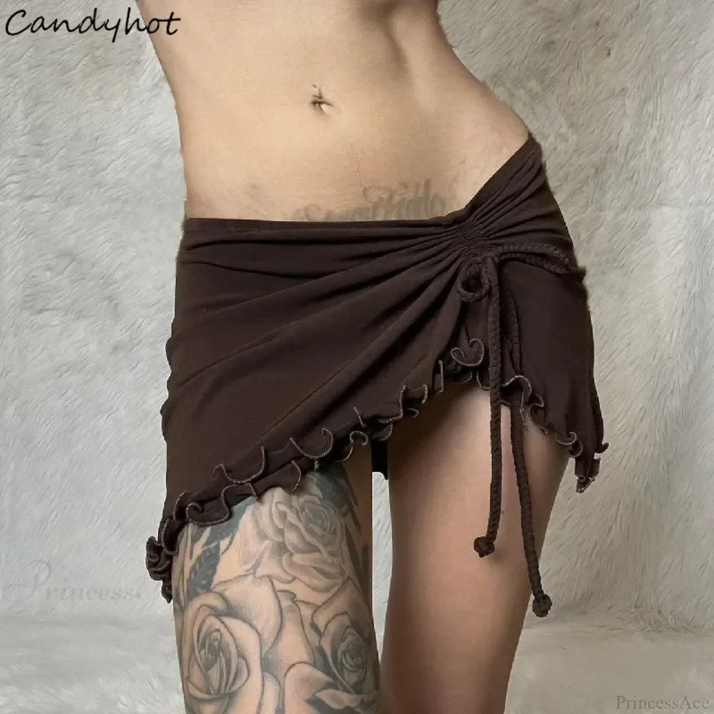 Irregular Drawstring Bandage Skirt