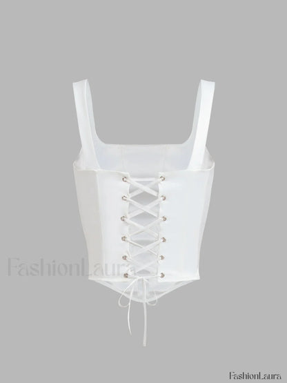 Ivory Glow Tied Trendy Crop Corset Top