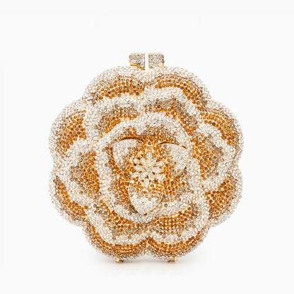 Jeline Gold Flower Clutch Bag