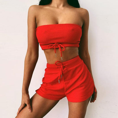 KittenAlarm - Josalyn Bandeau Top & Mini Shorts Set