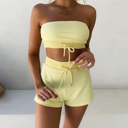 KittenAlarm - Josalyn Bandeau Top & Mini Shorts Set