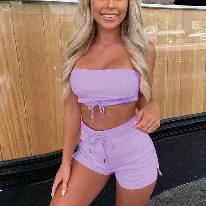 KittenAlarm - Josalyn Bandeau Top & Mini Shorts Set