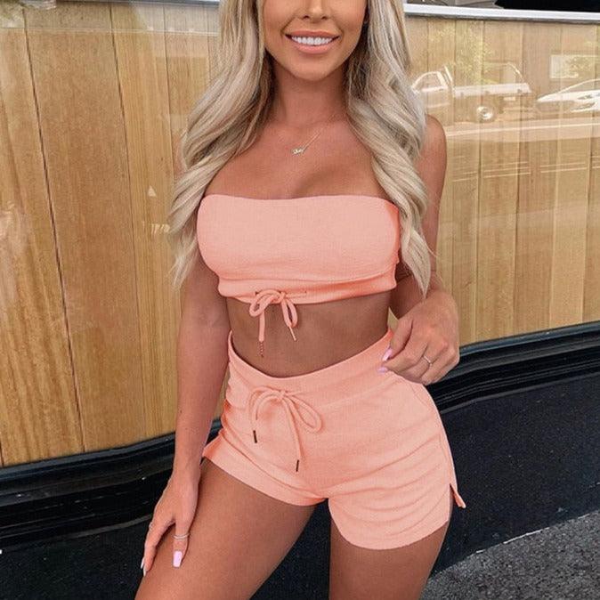 KittenAlarm - Josalyn Bandeau Top & Mini Shorts Set