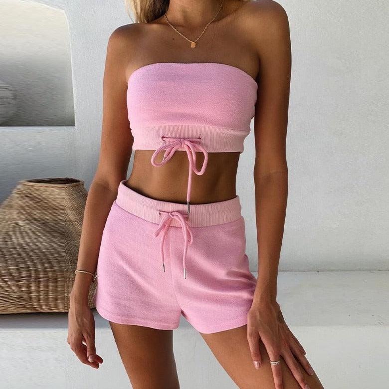 KittenAlarm - Josalyn Bandeau Top & Mini Shorts Set