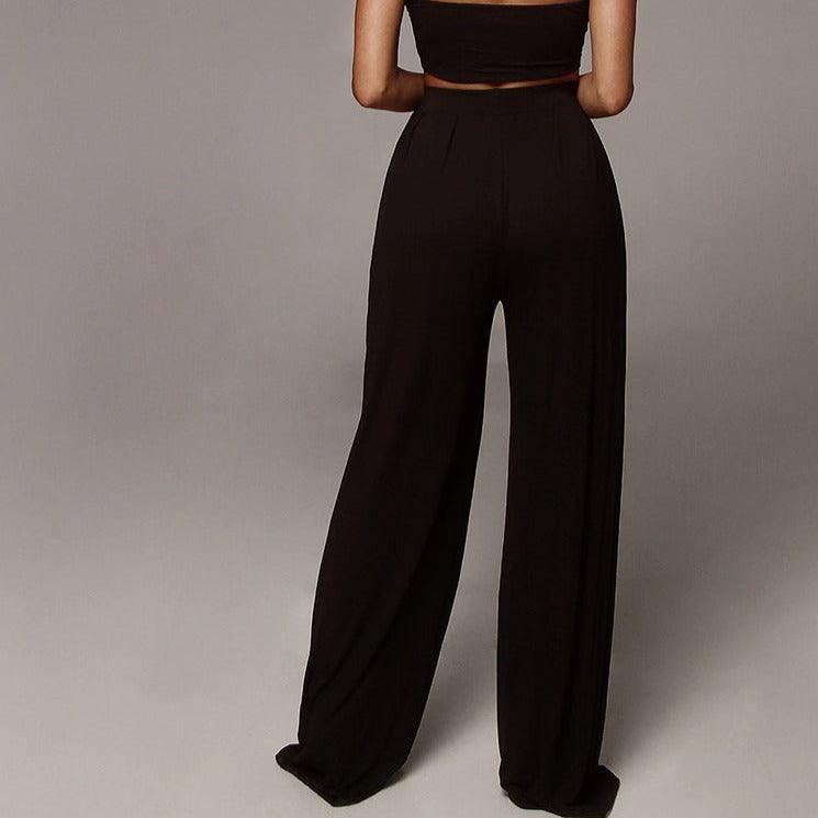 KittenAlarm - Julieth Strapless Top & Wide Pants Set