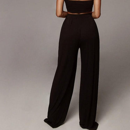 KittenAlarm - Julieth Strapless Top & Wide Pants Set