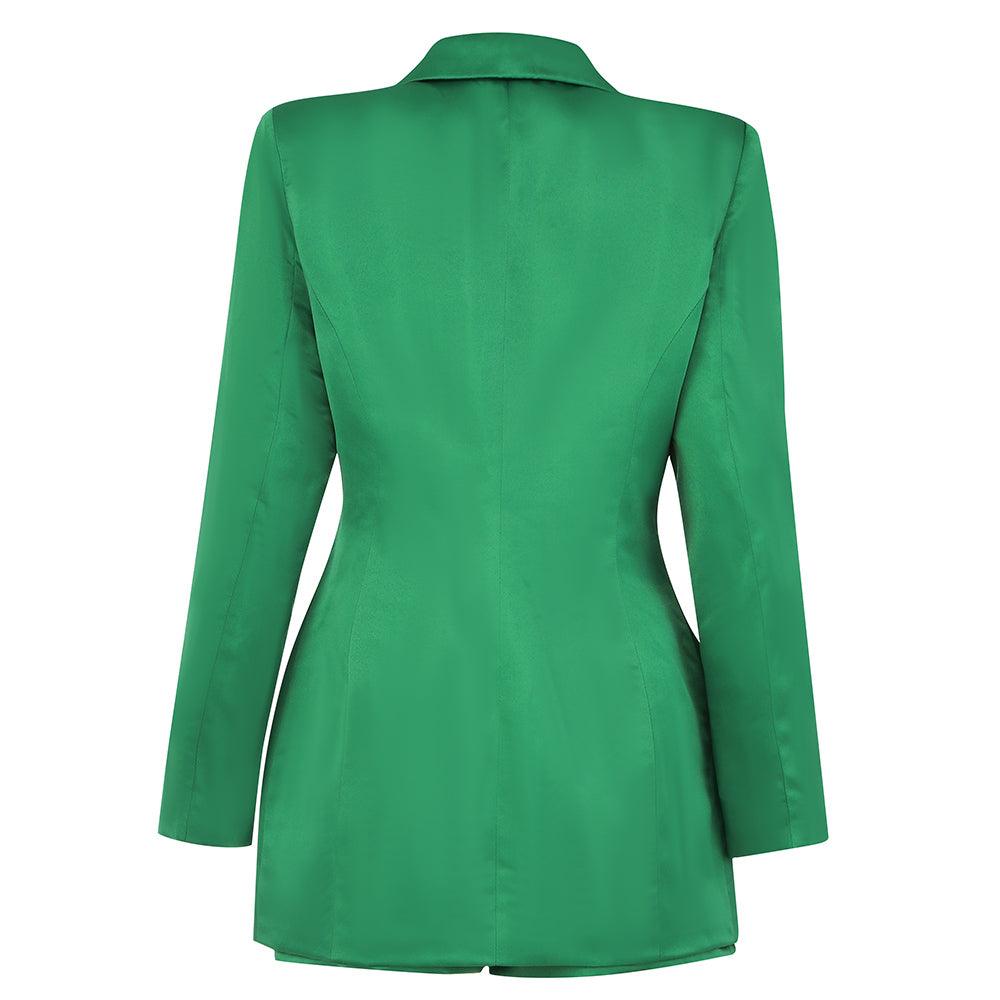 KittenAlarm - Kathryne Solid Blazer Top & Mini Shorts Set