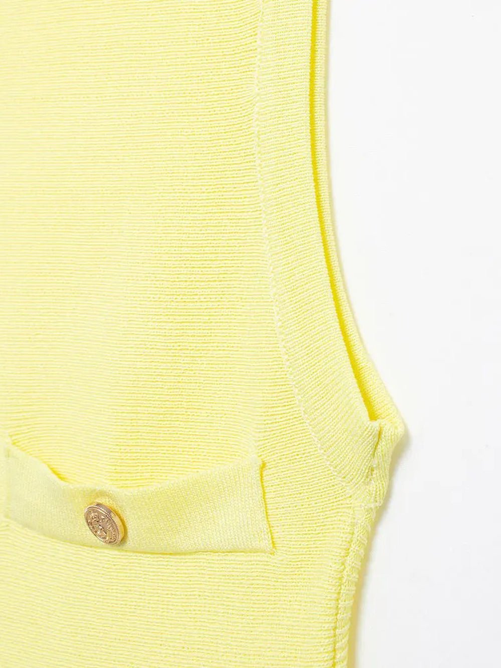 Ribbed Knit Crew Neck Button Pocket Drop Waist Knife Pleat Mini Dress