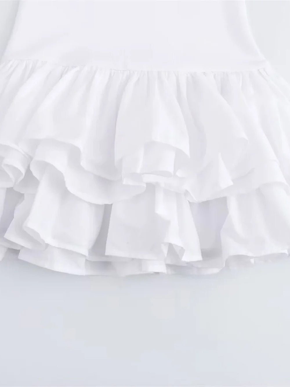 Strapless Tiered Double Ruffle Hem Fit-and-Flare Mini Dress