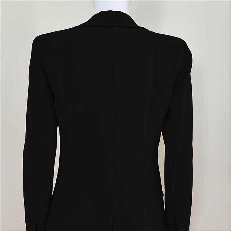 KittenAlarm - Klyda Solid Single Breasted Blazer & Flare Pants Set