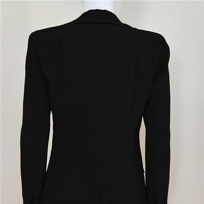 KittenAlarm - Klyda Solid Single Breasted Blazer & Flare Pants Set